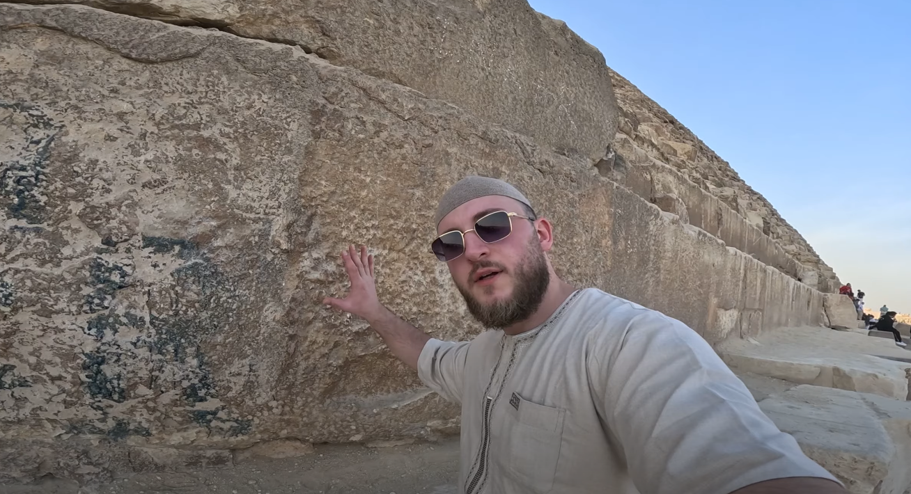 First Time Touching the Pyramids!